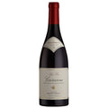 A bottle of Boutinot Les Six Cairanne. It has a white label with red and black writing and an image of a bee. It has a red foil capsule.