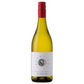 A bottle of Circumstance Sauvignon Blanc white wine, featuring a pale yellow-green glass bottle, a white label with black and red text, and a red screw cap, set against a plain white background.