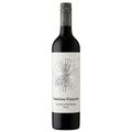A bottle of Dandelion Lionheart of the Barossa Shiraz red wine. It has a white label showing a silver snowflake with a silver screw cap.