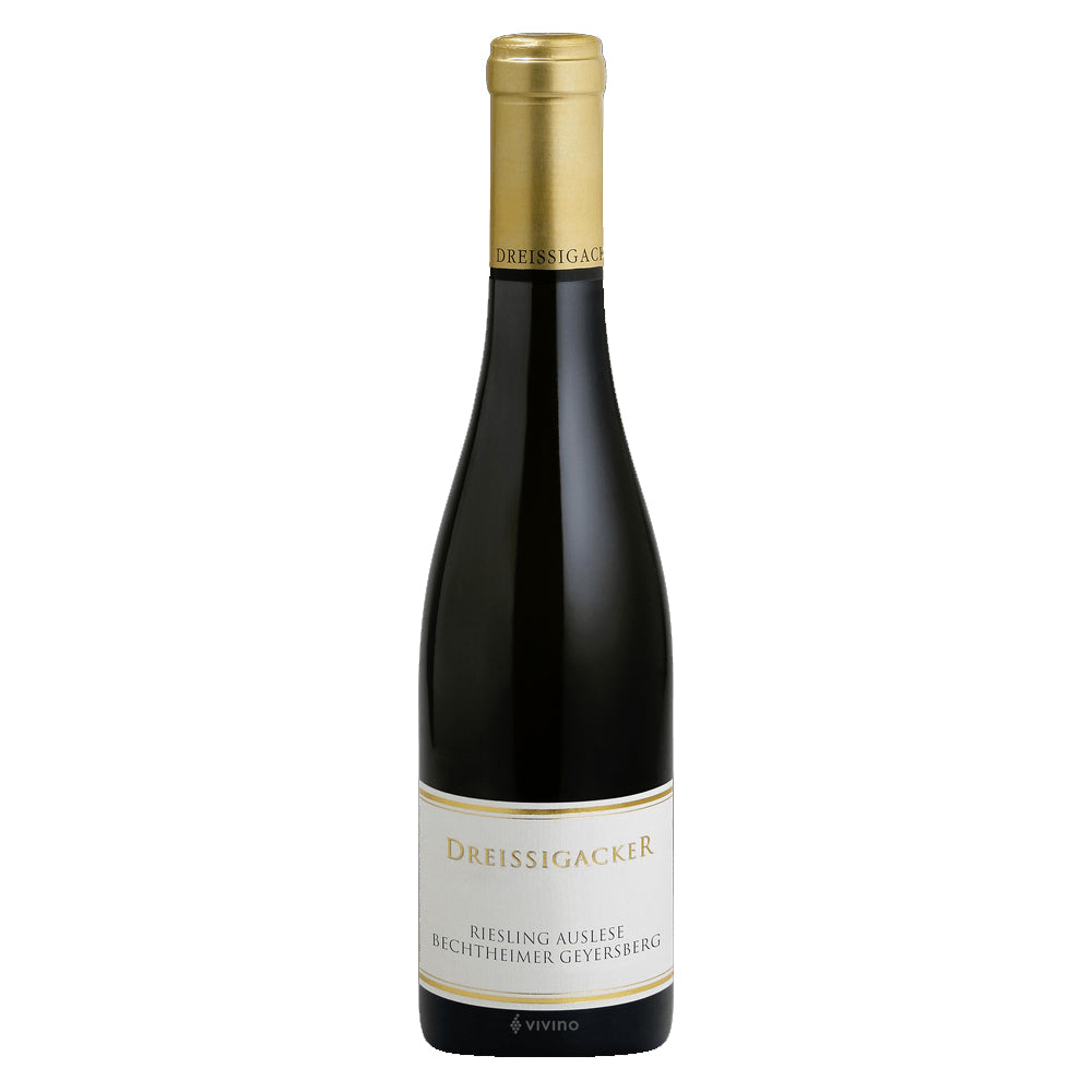 Dessert wine bottle with gold cap and label on a white background