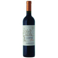 A bottle of Ceppi Storici Barbera D'asti red wine, featuring a dark glass bottle with a copper-coloured foil capsule and a white label with elegant script.