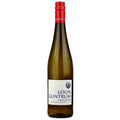 A bottle of Louis Guntrum Riesling spatlese white wine, featuring a dark green glass bottle, a red screw cap, and a white label with blue text.