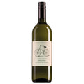 A bottle of organic Gruner Veltliner wine with a cream-coloured label featuring a bicycle illustration, set against a plain white background.