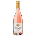 A bottle of Ontanón Clareté Rioja rosé wine, a white label with gold detailing, and a gold foil cap, set against a plain white background.