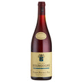 A bottle of Pierre Bouree Bourgogne Pinot Noir Red Wine with a cream-coloured label and a dark red-brown glass body, shown against a plain white background.
