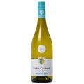 A bottle of Pierre Chainer Sauvignon Blanc white wine, featuring a green glass bottle, a turquoise neck seal, and a white label with a gold and blue crest.