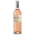 A bottle of Rimauresq Cru Classe rosé wine with a pale pink wine, a cream-colored label, and a silver foil cap, shown against a plain white background.
