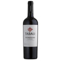 A bottle of Tabali Pedregoso Carmenere, with a square white label with a red logo at the top.
