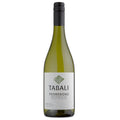 A bottle of Tabali Pedregoso Sauvignon Blanc white wine, featuring a dark green glass bottle, a black screw cap, and a white label with green and black text, set against a plain white background.