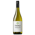 A bottle of Tabali Pedregoso Viognier white wine, featuring a green-tinted glass bottle, a black screw cap, and a white label with green and black text, set against a plain white background.