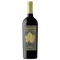 A bottle of Valenciso 10 Anos Despues Rioja Red wine with a dark glass body, a gold foil neck wrap, and a dark gray label featuring a gold maple leaf design.