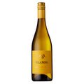 A bottle of Vila Nova Alvarinho white wine with a gold foil cap and a gold label, set against a plain white background.